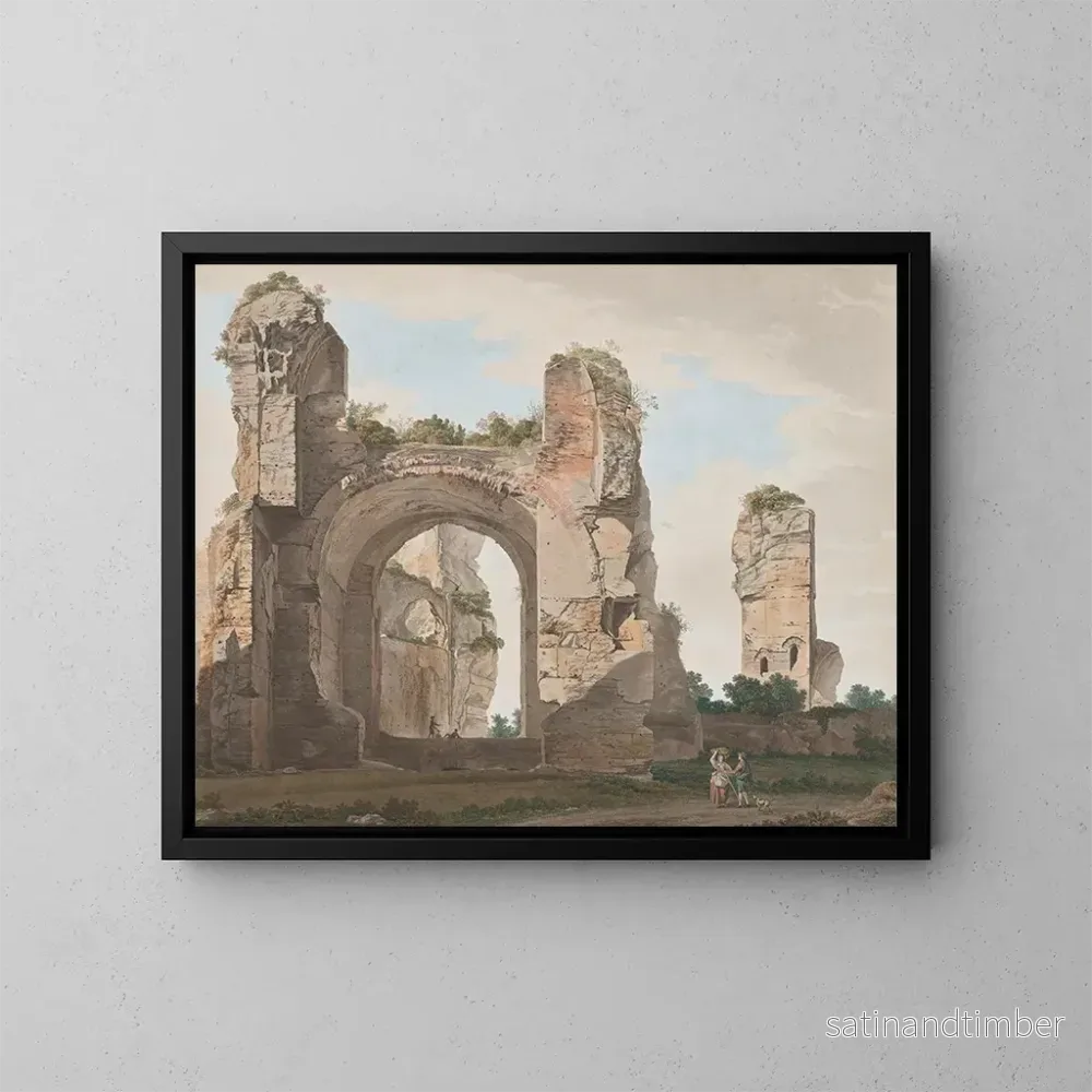 Reproduktion av målningen Vue des ruines des thermes de Caracalla - Giovanni Battista Lusieri