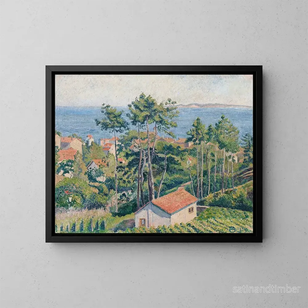 Reproduktion av målningen Vue du Lavandou avec mer bleue - Lucien Pissarro
