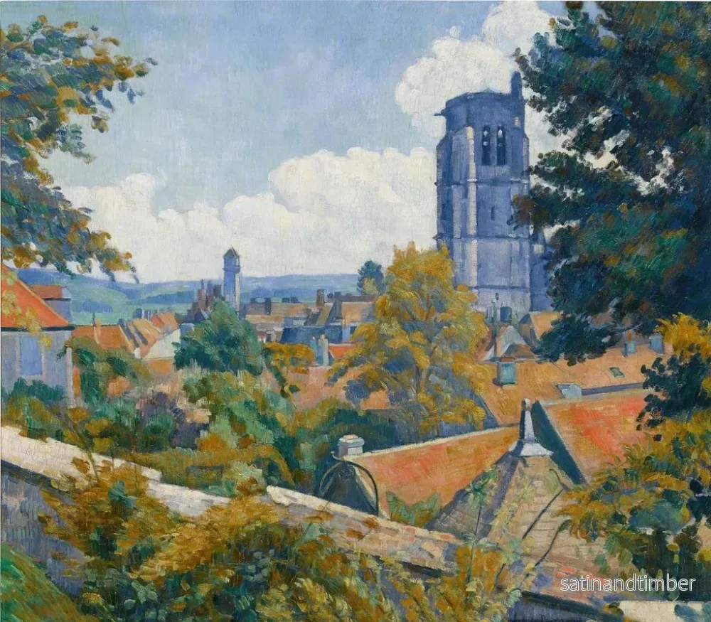 Reproduktion av målningen Vy över Tonnerre med Notre-Dames kyrka - Émile Bernard - Bild 2