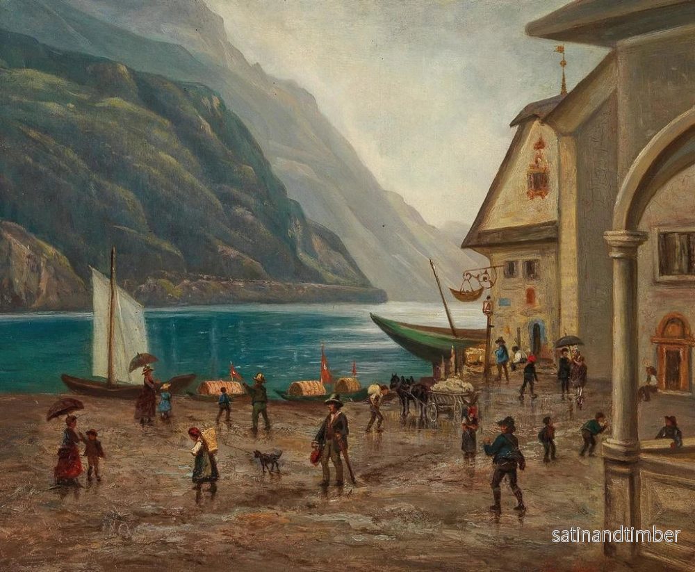 Reproduktion av målningen på stranden vid Königssee nära Berchtesgaden - Josef Mayr - Bild 2