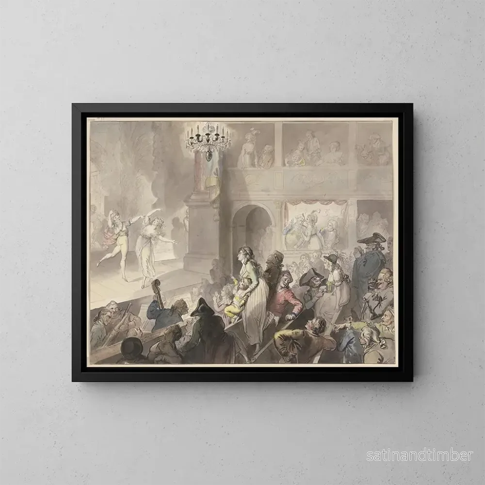 Reproduktion av målningen Offentlig målning av teater under en balettföreställning - Johann Heinrich Ramberg