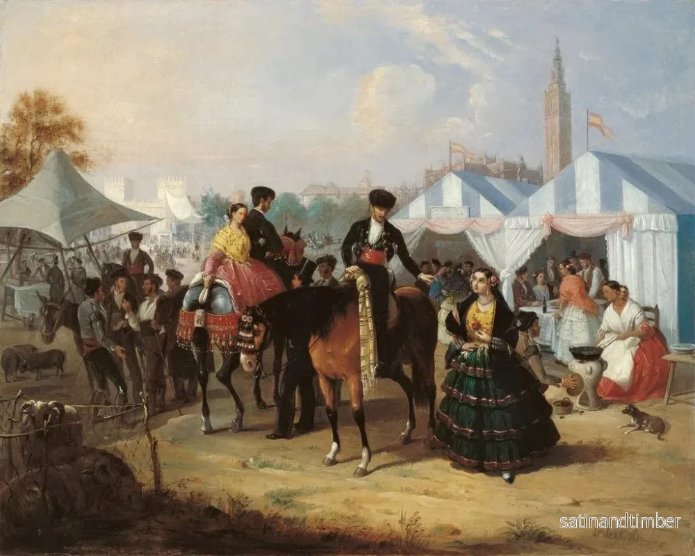 Reproduktion av målningen À la foire de Séville - Manuel Cabral Aguado Bejarano - Bild 2