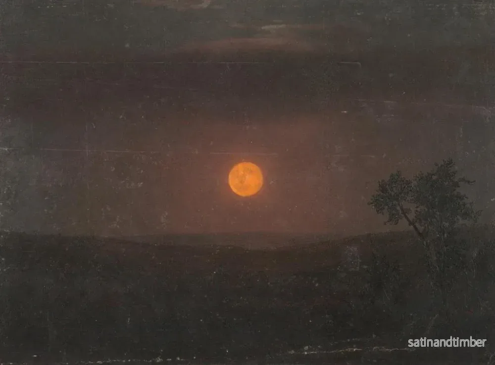 Reproduktion av målningen av kyrkans gård i månsken - Frederic Edwin Church - Bild 2