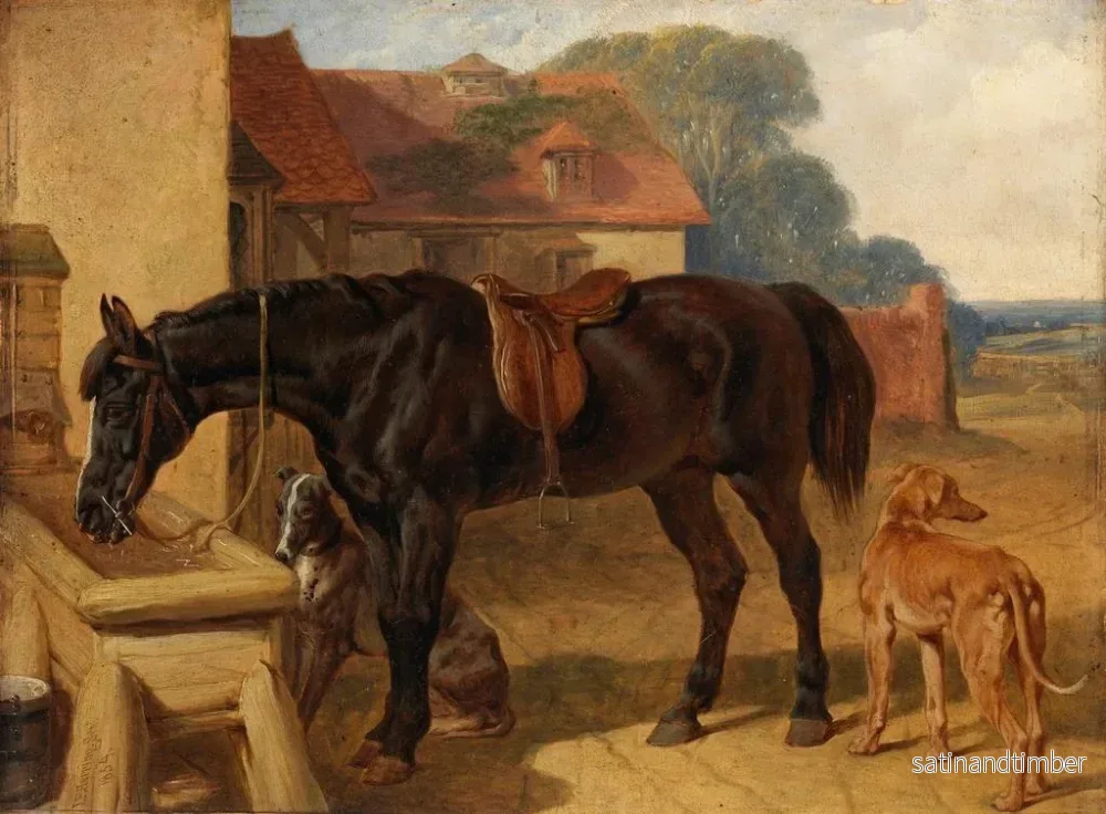 Reproduktion av målningen En häst som dricker - John Frederick Herring den äldre - Bild 2