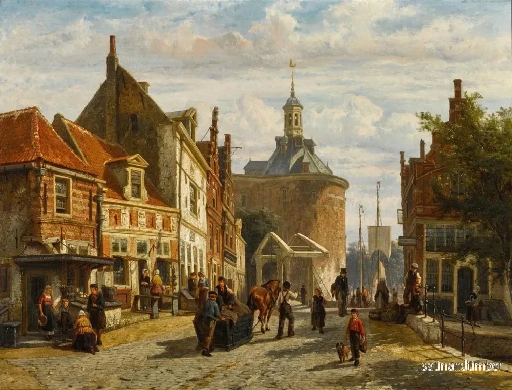 Reproduktion av målningen La Zuiderspui med Drommedaris från Enkhuizen - Cornelis Springer - Bild 2
