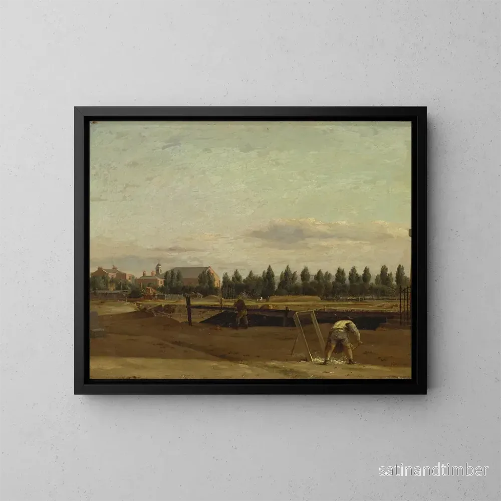 Reproduktion av målningen Excavation du canal des Régents avec vue sur la chapelle de Marylebone – John Seguier Reproduktion av målningen Excavation du canal des Régents avec vue sur la chapelle de Marylebone – John Seguier