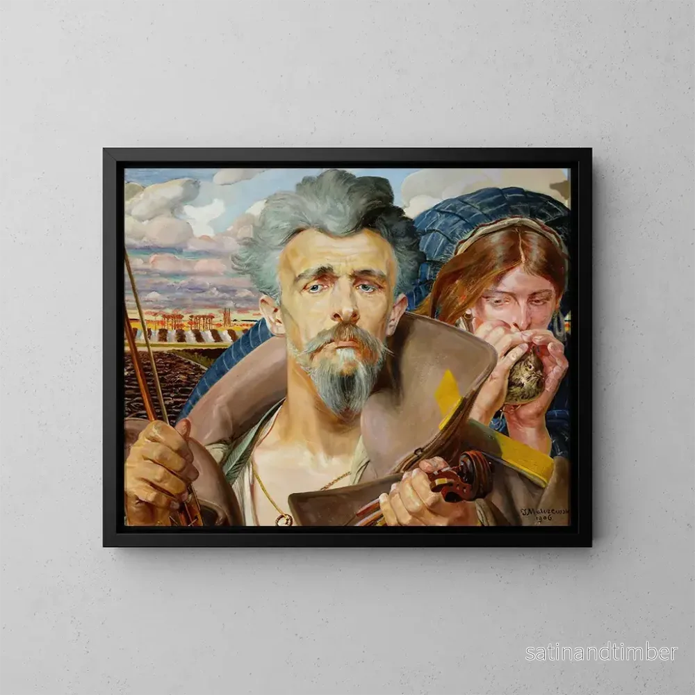 Reproduktion av målningen av triptykets centrala musiksektion - Jacek Malczewski
