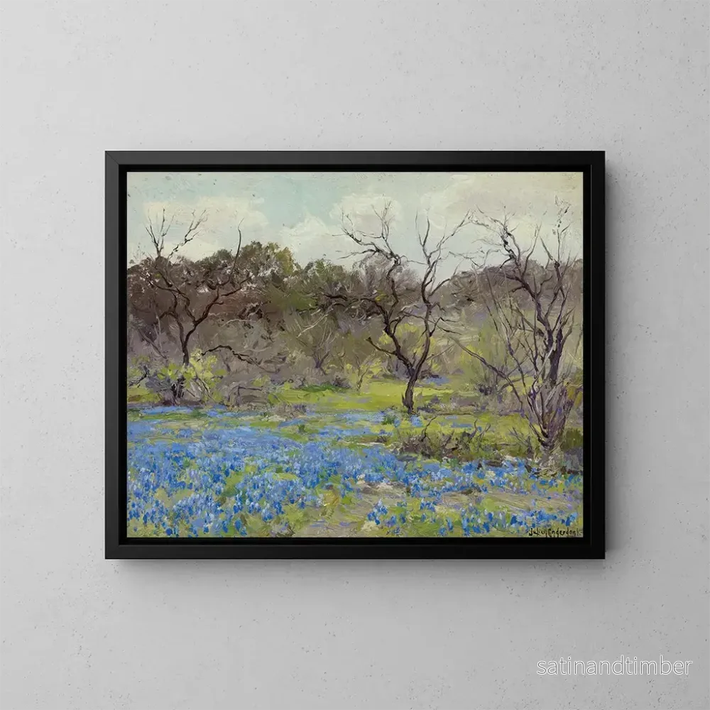 Reproduktion av målningen tidig vår, blåklint och mesquite - Julian Onderdonk