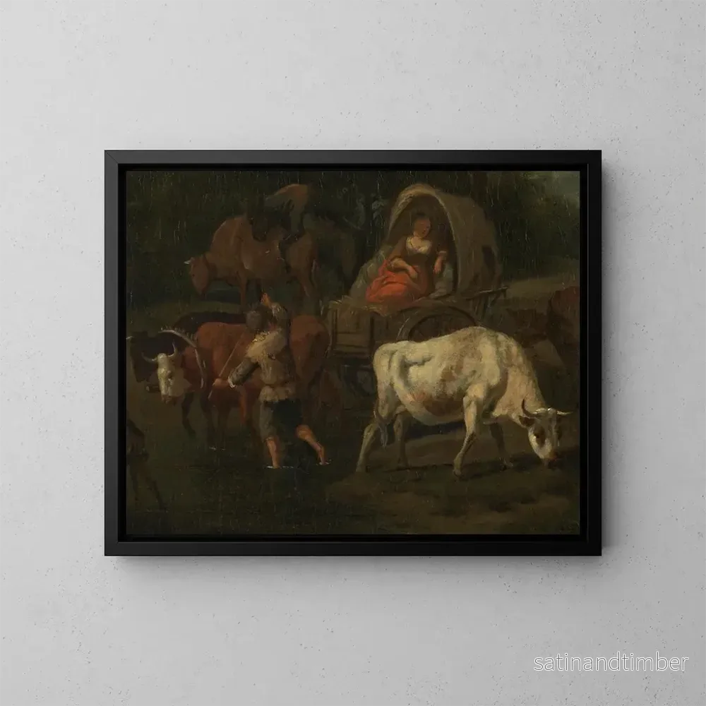 Reproduktion av målningen La charrette à bœufs - Francesco Zuccarelli