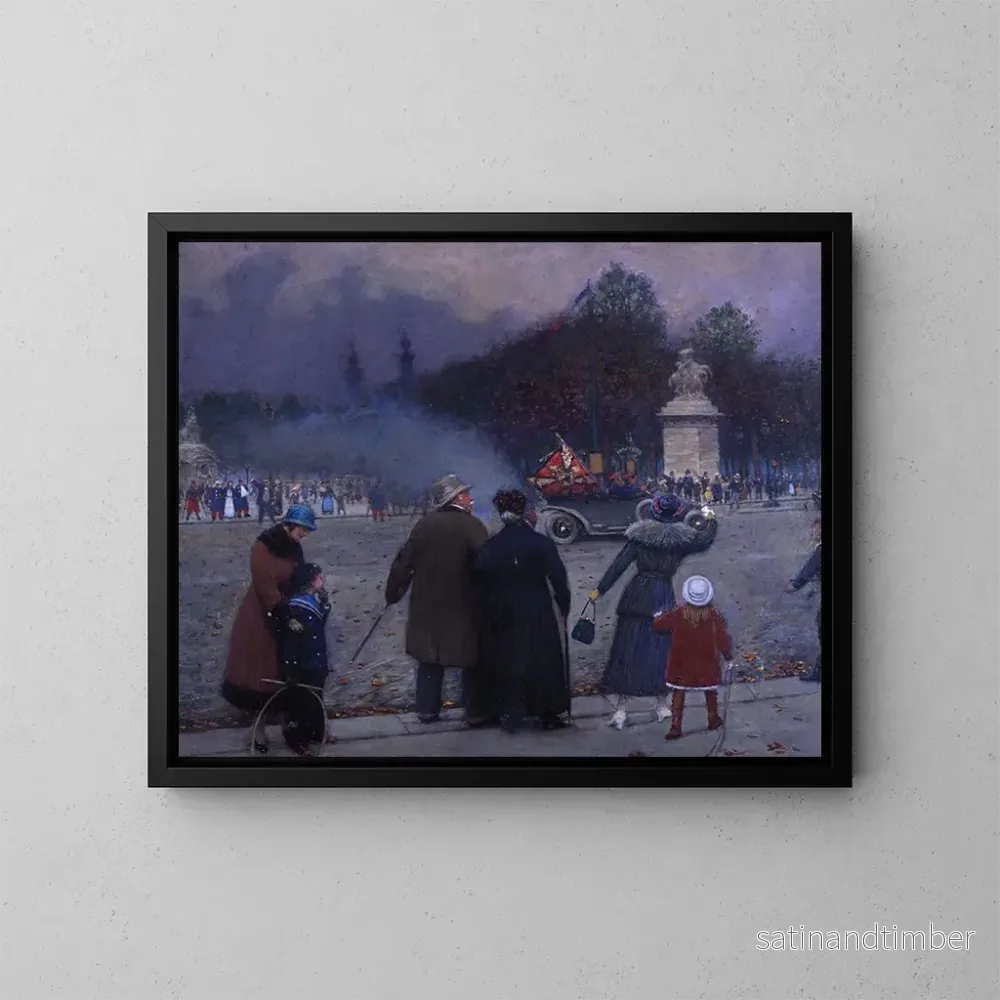 Reproduktion av målningen av tysk flagga vid Invalides - Jean Béraud