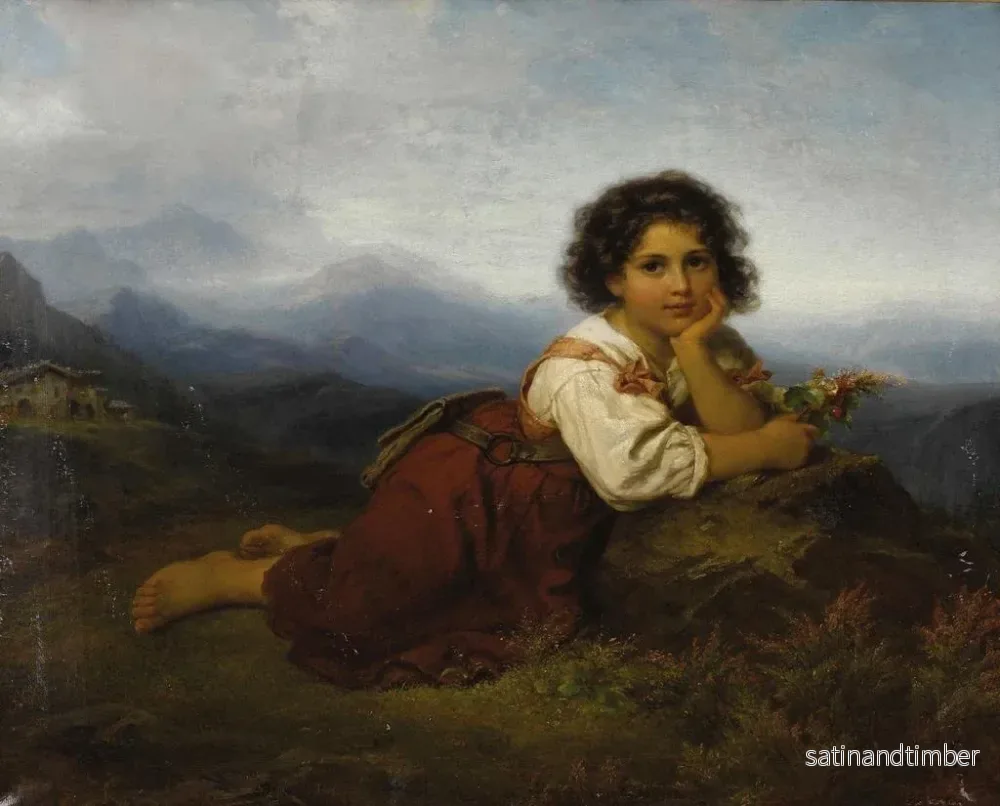 Reproduktion av målningen Ung flicka med en blomma - Friedrich Drück - Bild 2