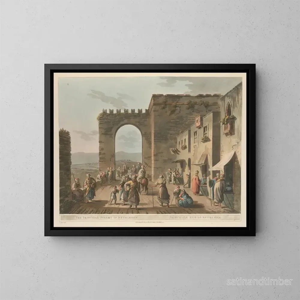 Reproduktion av målningen La rue principale de Bethléem - Luigi Mayer