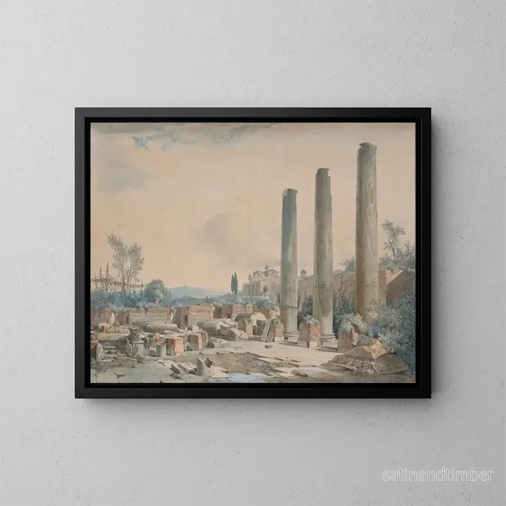 Reproduktion av målningen Les ruines du temple de Jupiter à Pouzzoles – Louis-François Cassas Reproduktion av målningen Les ruines du temple de Jupiter à Pouzzoles – Louis-François Cassas