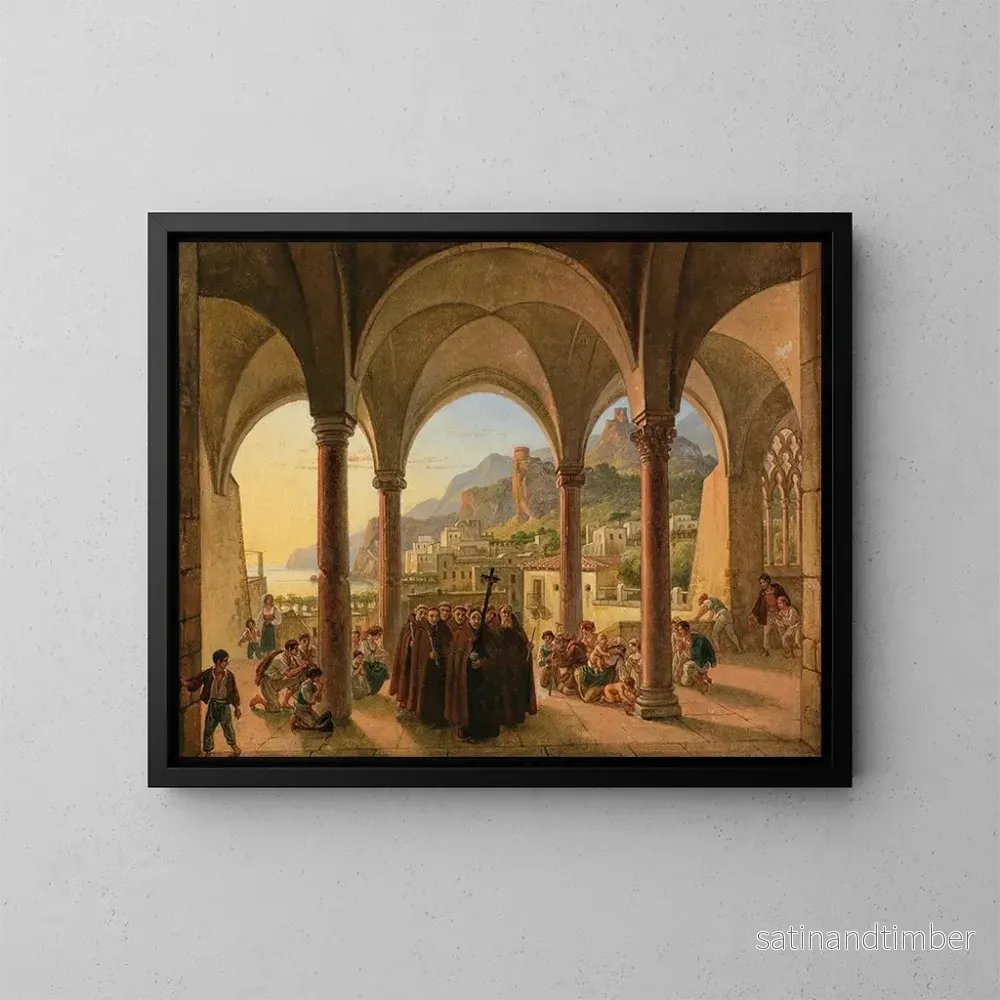 Reproduktion av målningen Vue d’Amalfi depuis le porche de la cathédrale – Franz Ludwig Catel Reproduktion av målningen Vue d’Amalfi depuis le porche de la cathédrale – Franz Ludwig Catel