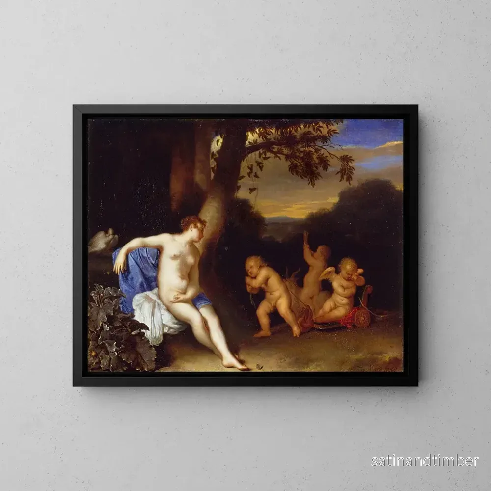 Reproduktion av målningen Venus och Cupido - Frans van Mieris den äldre