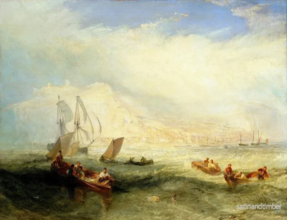 Reproduktion av målningen Fiske med lina till havs utanför Hastings - Joseph Mallord William Turner - Bild 2