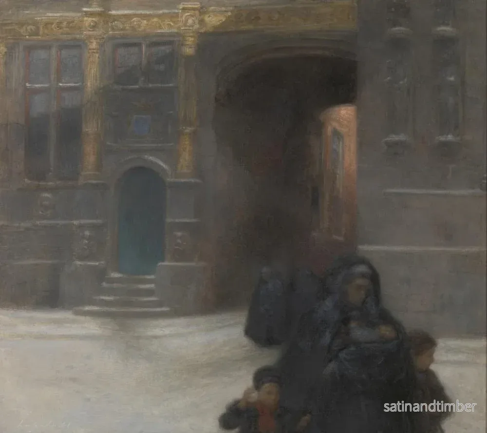 Reproduktion av målningen av de gyllene husen eller det civila registret på Burg i Bruges - Frantz Charlet - Bild 2