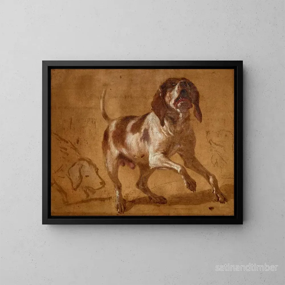 Reproduktion av målningen Studie av en hurlande hund – Jean-Baptiste Oudry Reproduktion av målningen Studie av en hurlande hund – Jean-Baptiste Oudry