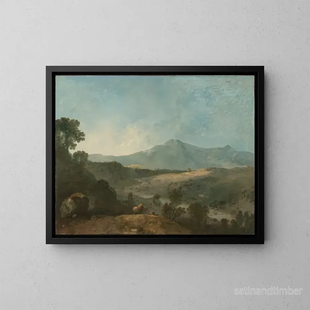 Reproduktion av målningen Cader Idris och floden Mawddach - Richard Wilson