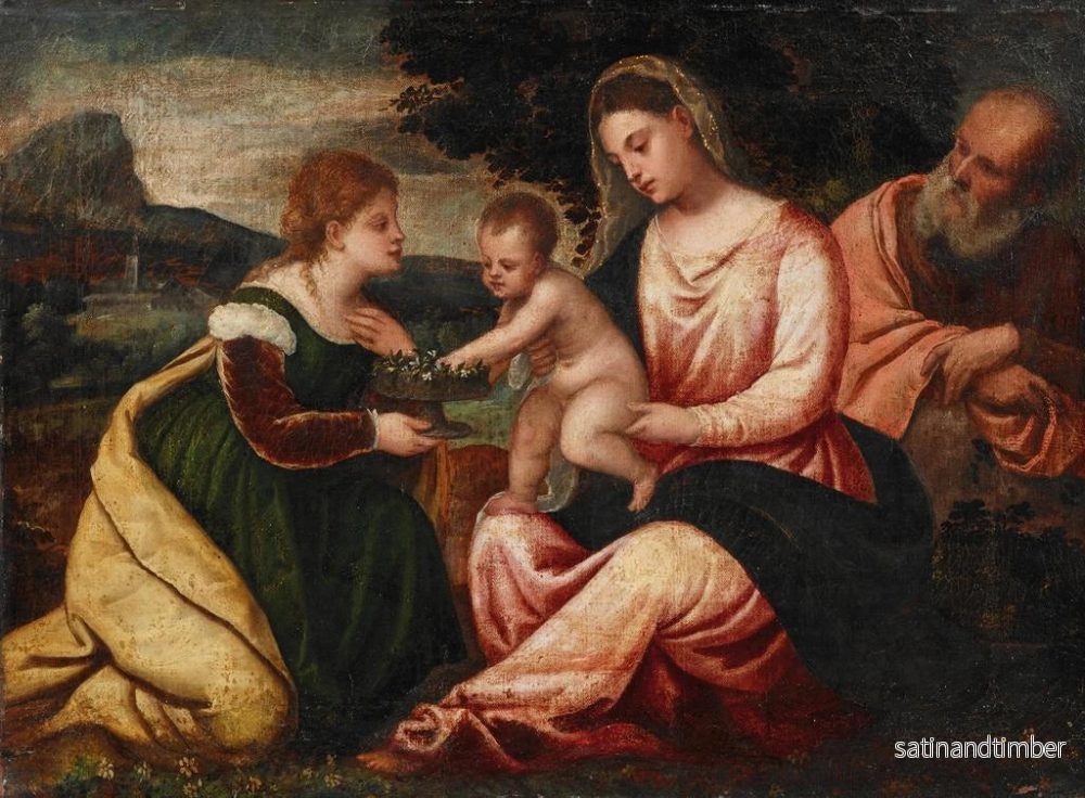 Reproduktion av målningen La Sainte Famille avec sainte Dorothée - Polidoro da Lanciano - Bild 2