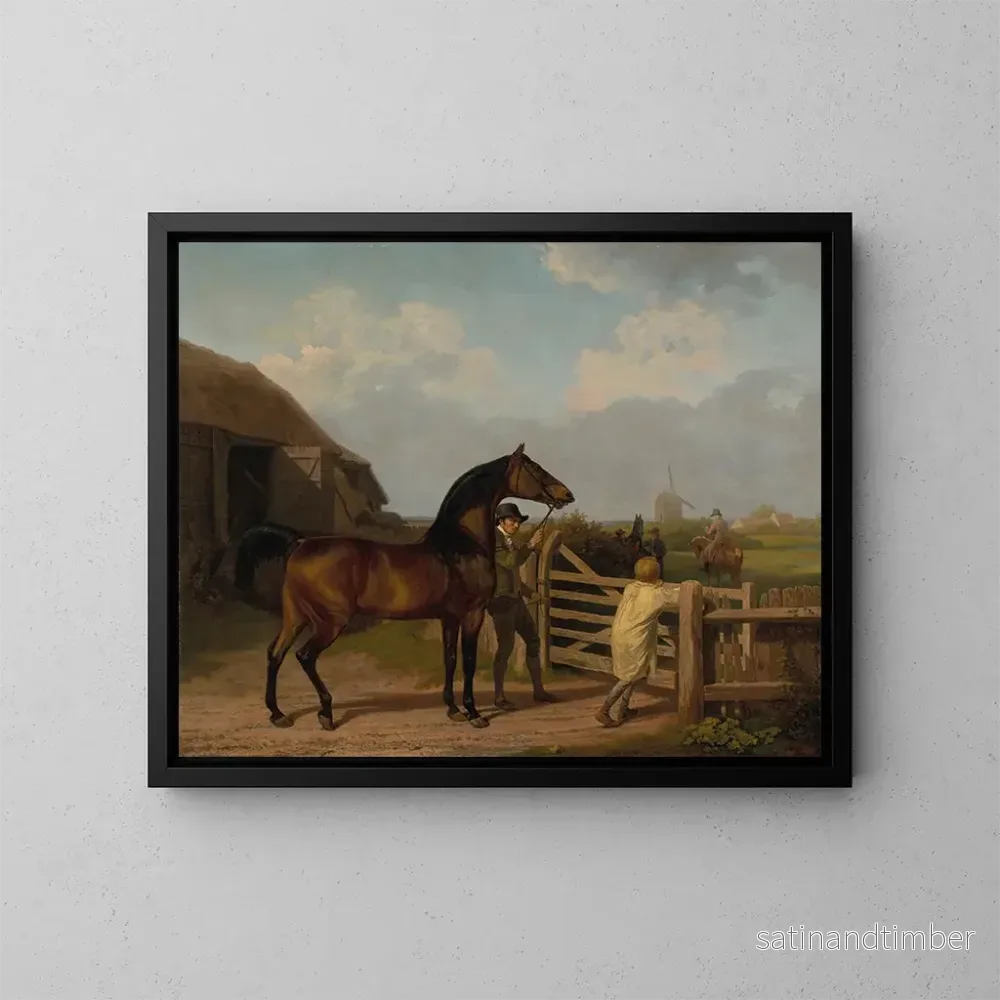 Reproduktion av målningen En hingst ledd genom en dörr till en sto - Jacques-Laurent Agasse