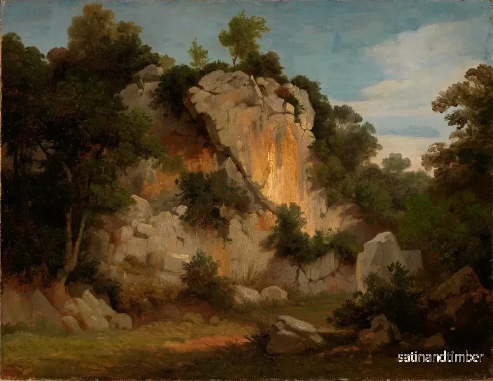 Reproduktion av målningen av bergvägg med blommor och buskar - Johann Wilhelm Schirmer - Bild 2