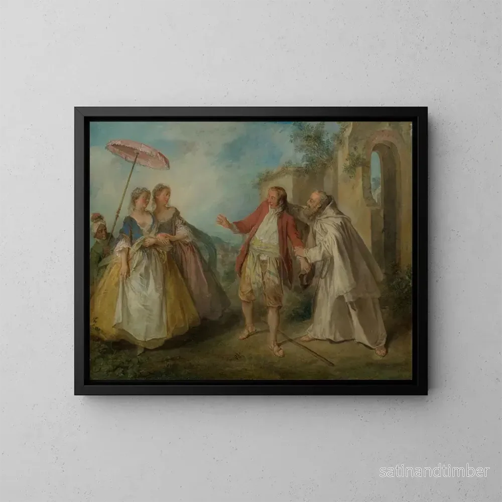 Reproduktion av målningen Les oies du frère Philippe - Nicolas Lancret
