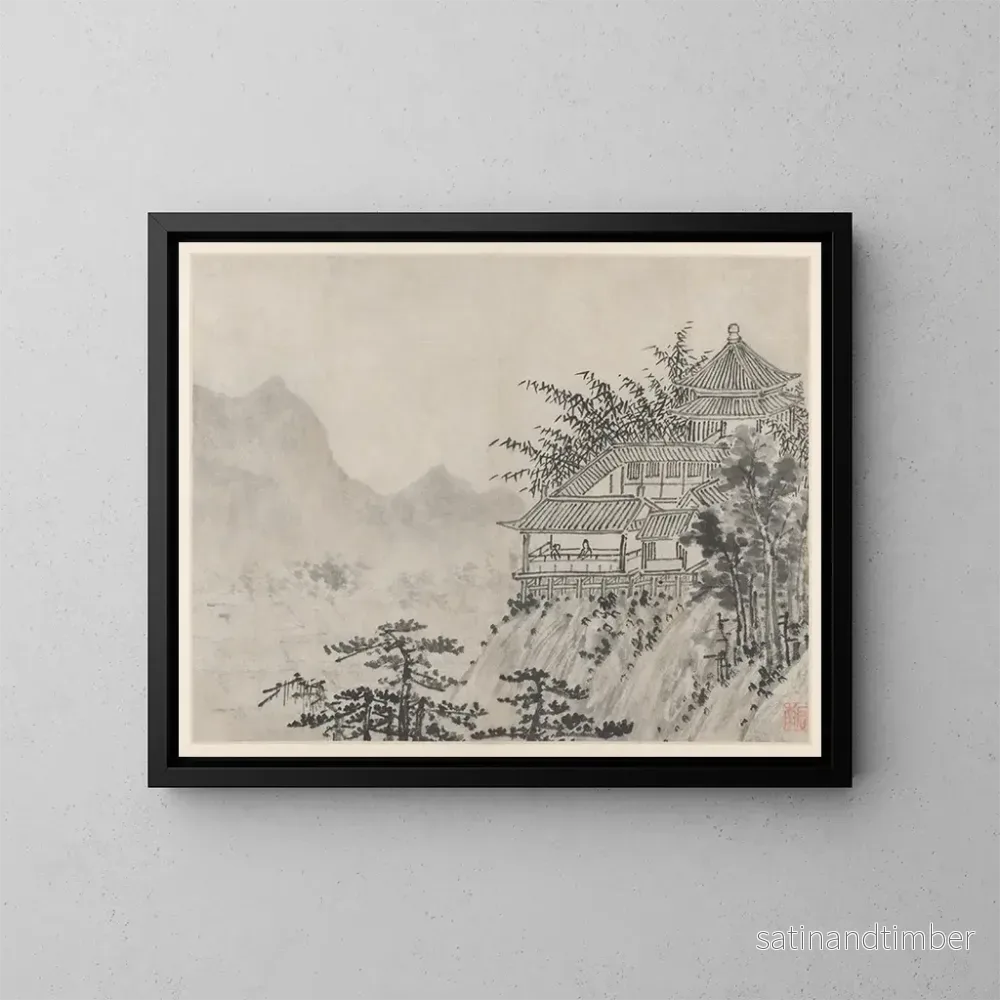 Reproduktion av målningen Les Mille Acres de Nuages - Shen Zhou