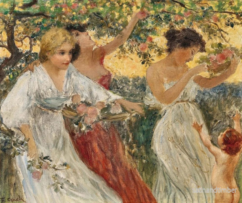 Reproduktion av målningen Les trois grâces sous un arbre en fleurs - Emil Czech - Bild 2