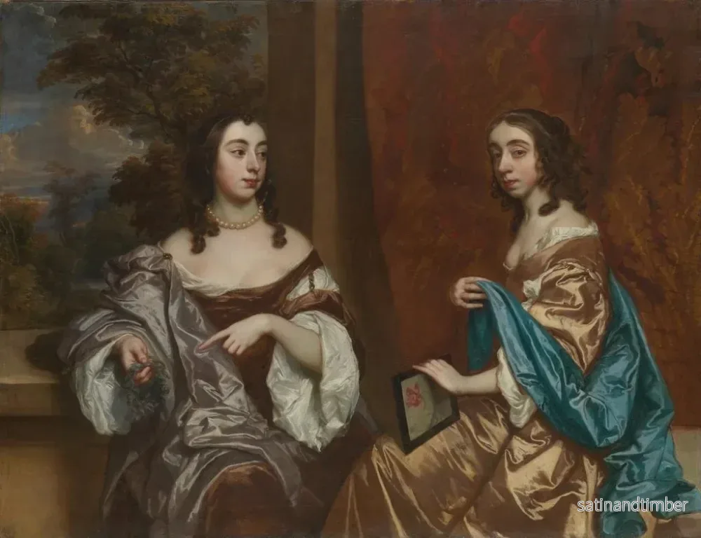 Reproduktion av målningen av Mary Capel, hertiginna av Beaufort, och hennes syster Elizabeth, grevinna av Carnarvon - Sir Peter Lely - Bild 2