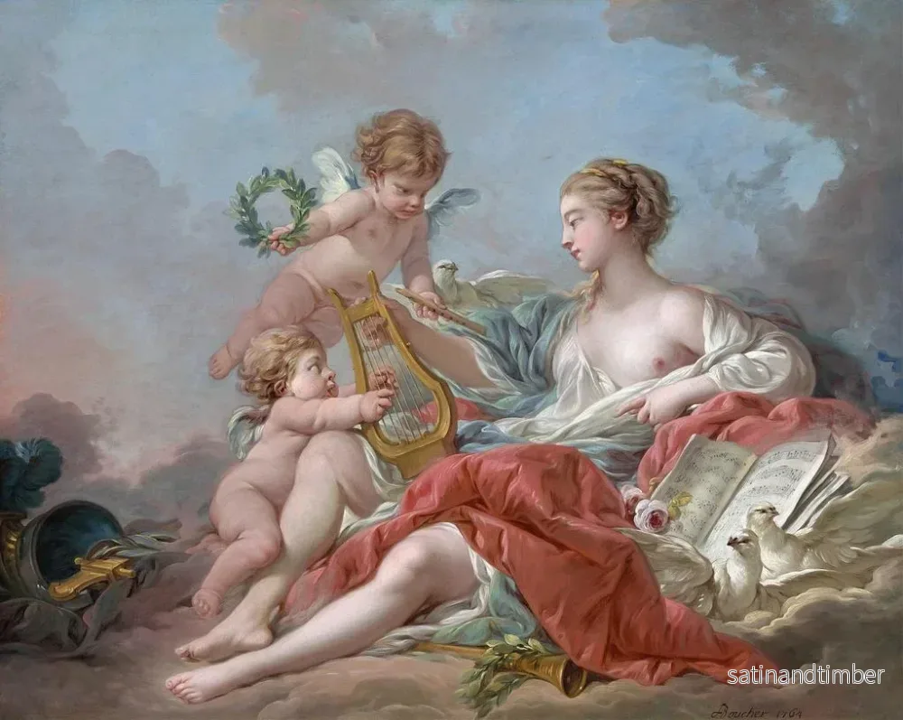 Reproduktion av målningen Allégorie de la musique - François Boucher - Bild 2