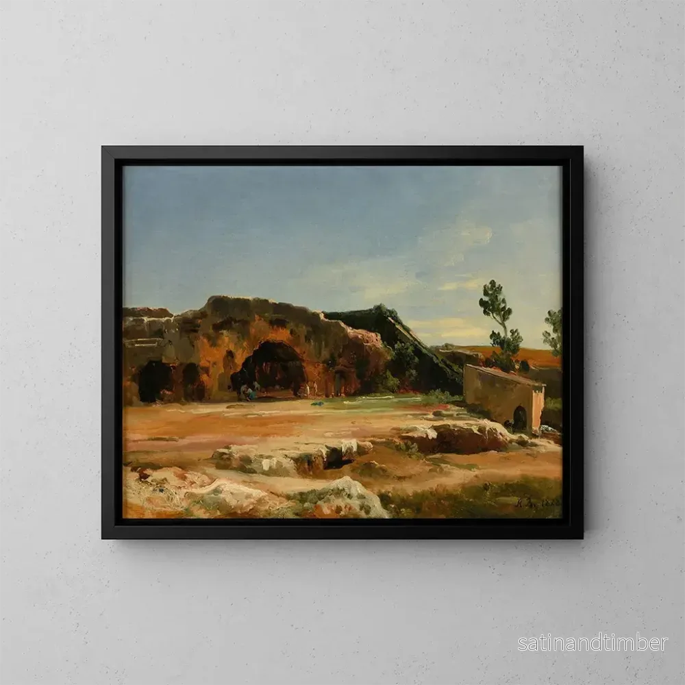 Reproduktion av målningen Grotte des Nymphes à Syracuse - Jacques-Raymond Brascassat