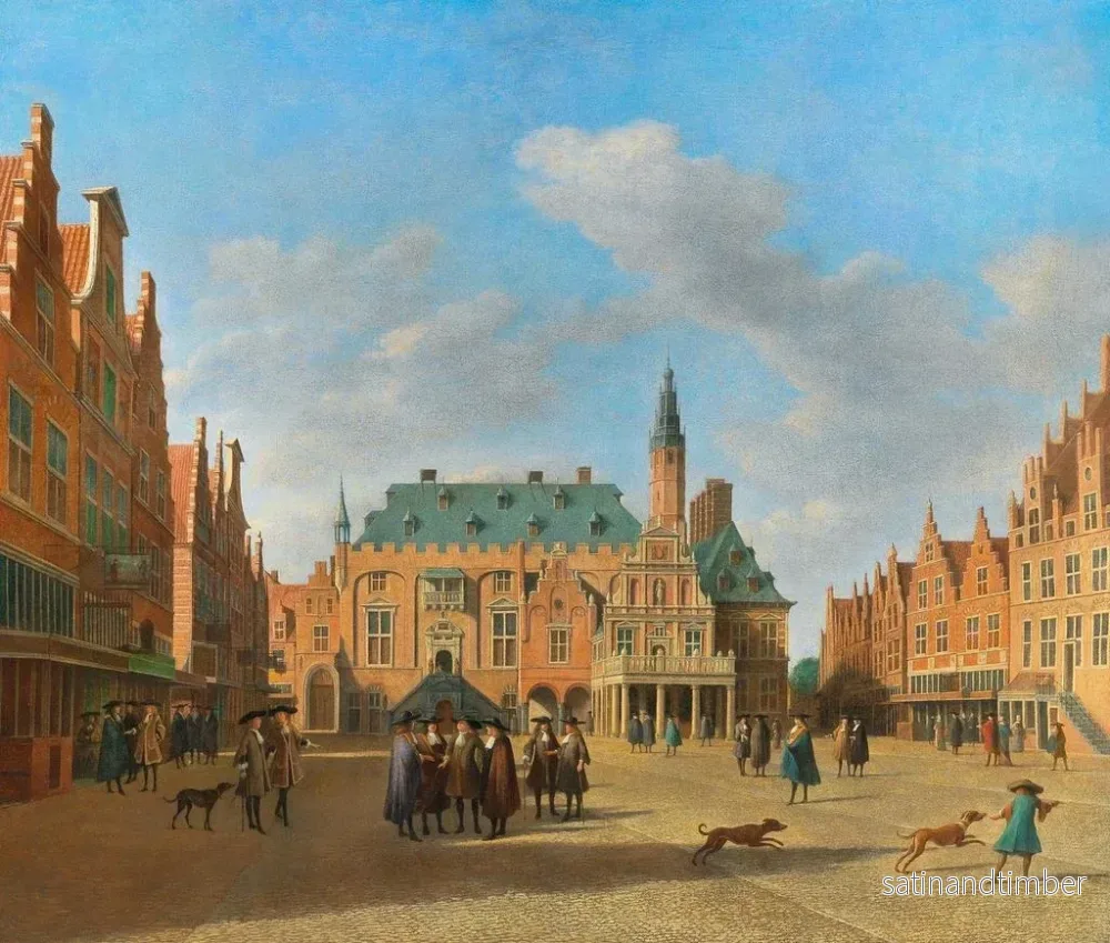 Reproduktion av målningen Le Grand Marché à Haarlem avec l'Hôtel de Ville - Gerrit Adriaensz Berckheyde - Bild 2
