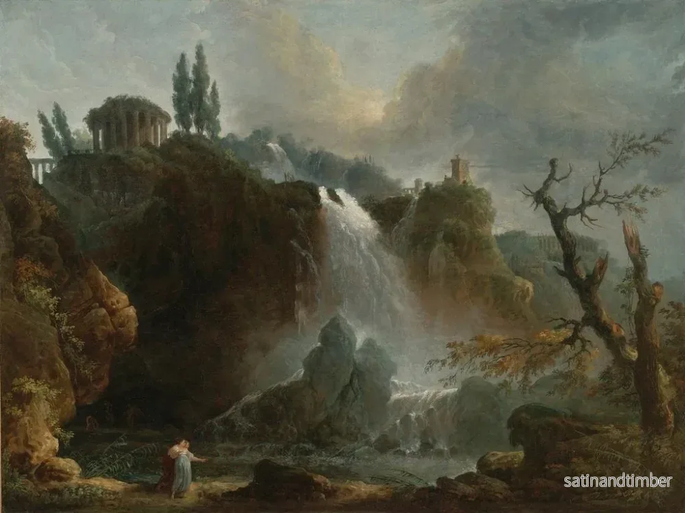 Reproduktion av målningen Les Cascades de Tivoli - Hubert Robert - Bild 2
