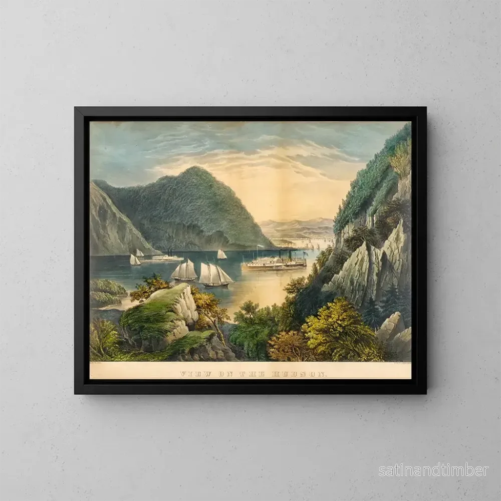 Reproduktion av målningen Vue de l'Hudson - Frances Flora Bond Palmer
