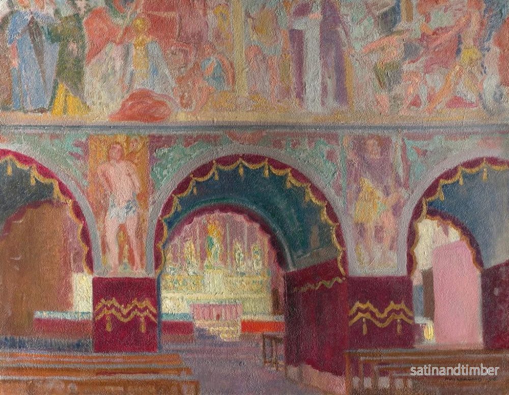Reproduktion av målningen Fresker av Luini i Lugano - Maurice Denis - Bild 2