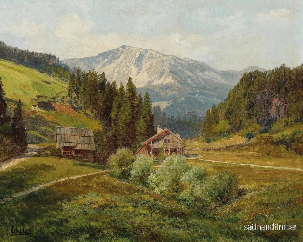 Reproduktion av målningen Vue d'un alpage avec le Schneeberg en arrière-plan - Konrad Petrides - Bild 2