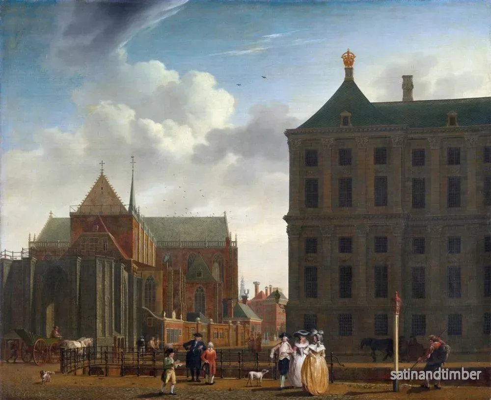 Reproduktion av målningen av den nya kyrkan och rådhuset på Dam i Amsterdam - Isaac Ouwater - Bild 2