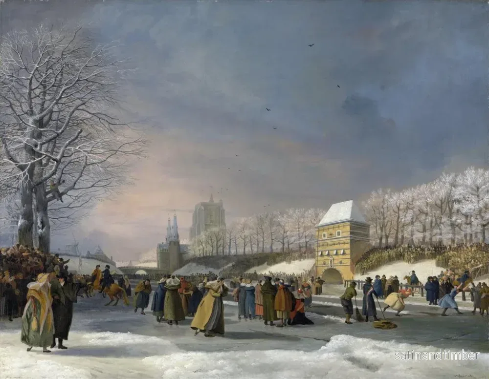 Reproduktion av målningen av den kvinnliga konståkningskonkurrensen på Stadsgracht i Leeuwarden, 21 januari 1809 - Nicolaas Baur - Bild 2