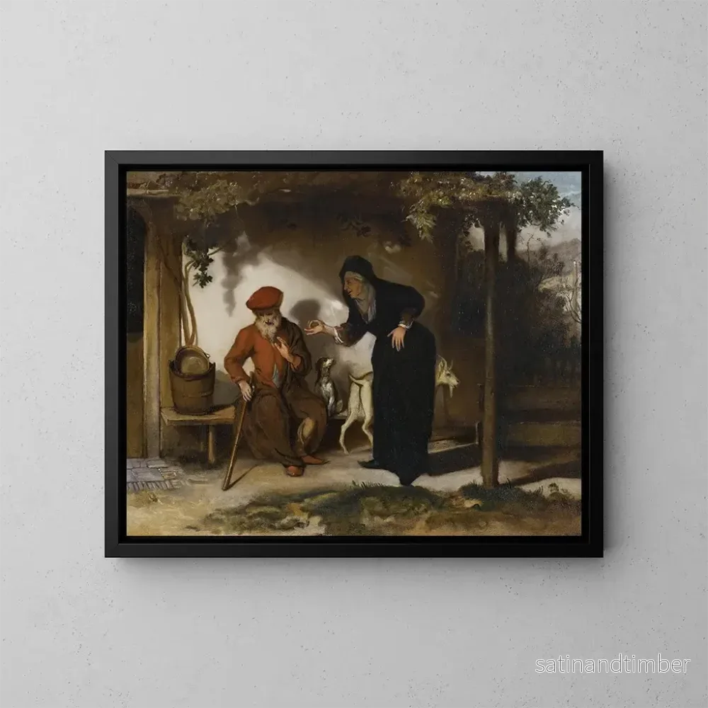 Reproduktion av målningen Tobie och hans fru Anne med en get – Barent Fabritius Reproduktion av målningen Tobie och hans fru Anne med en get – Barent Fabritius