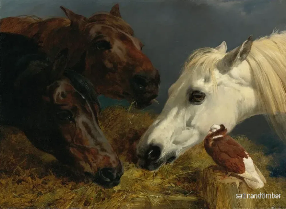 Reproduktion av målningen Vännen på gården - John Frederick Herring den äldre - Bild 2