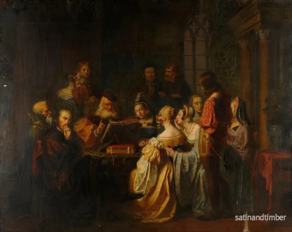 Reproduktion av målningen La lecture de la Bible - Charles-Auguste Herb - Bild 2