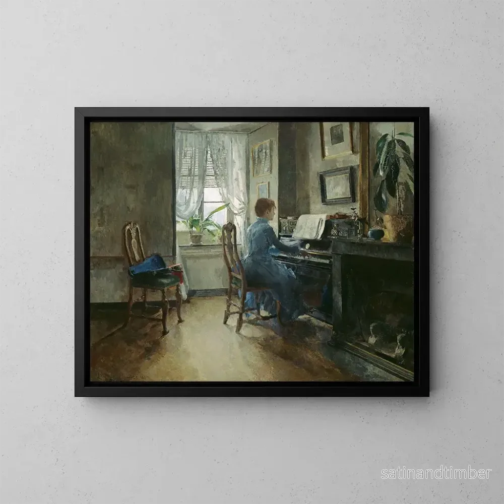 Reproduktion av målningen Chez moi - Harriet Backer