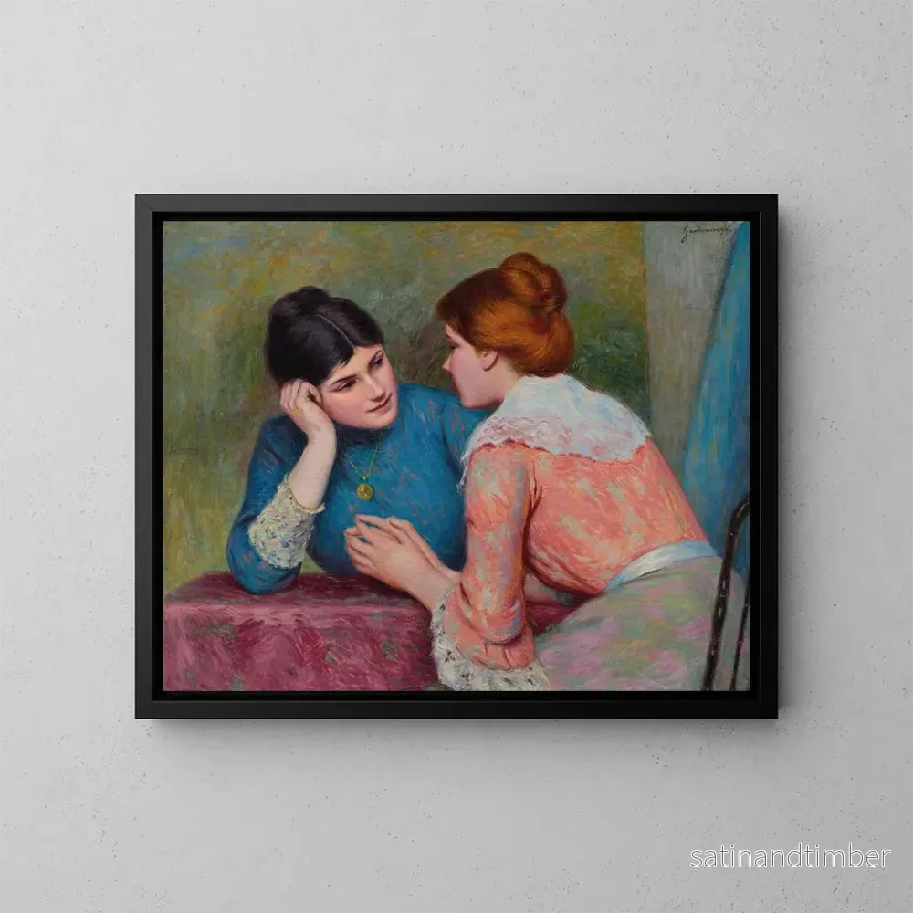Reproduktion av målningen Conversation - Federico Zandomeneghi