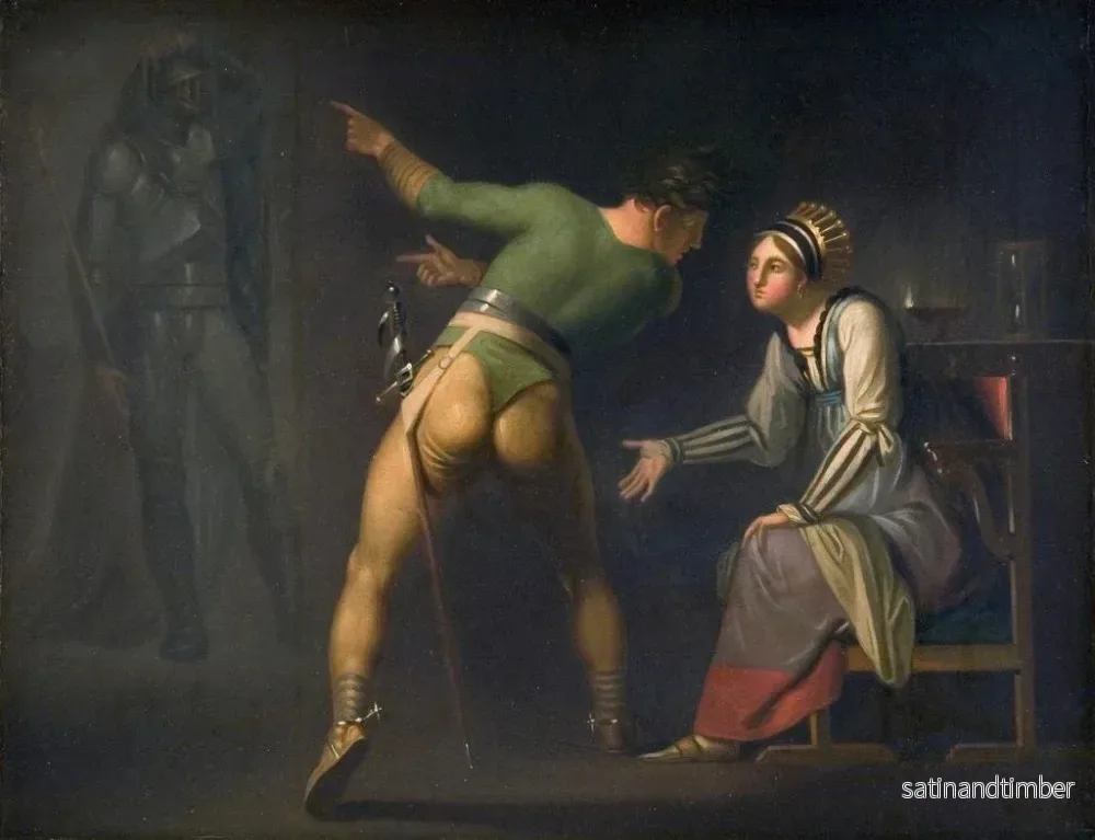 Reproduktion av målningen Hamlet och hans mor, avsnitt ur Hamlet av Shakespeare - Nicolai Abildgaard - Bild 2