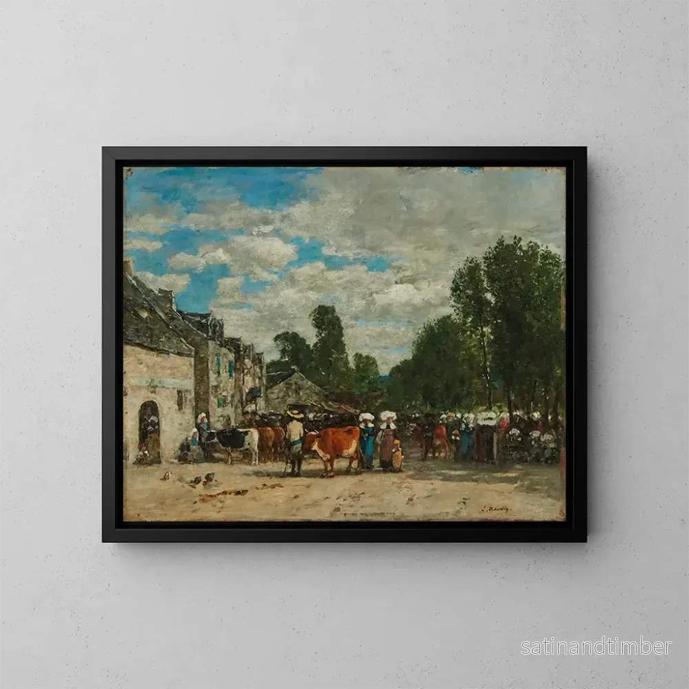 Reproduktion av målningen Foire i Bretagne – Eugène Boudin Reproduktion av målningen Foire i Bretagne – Eugène Boudin