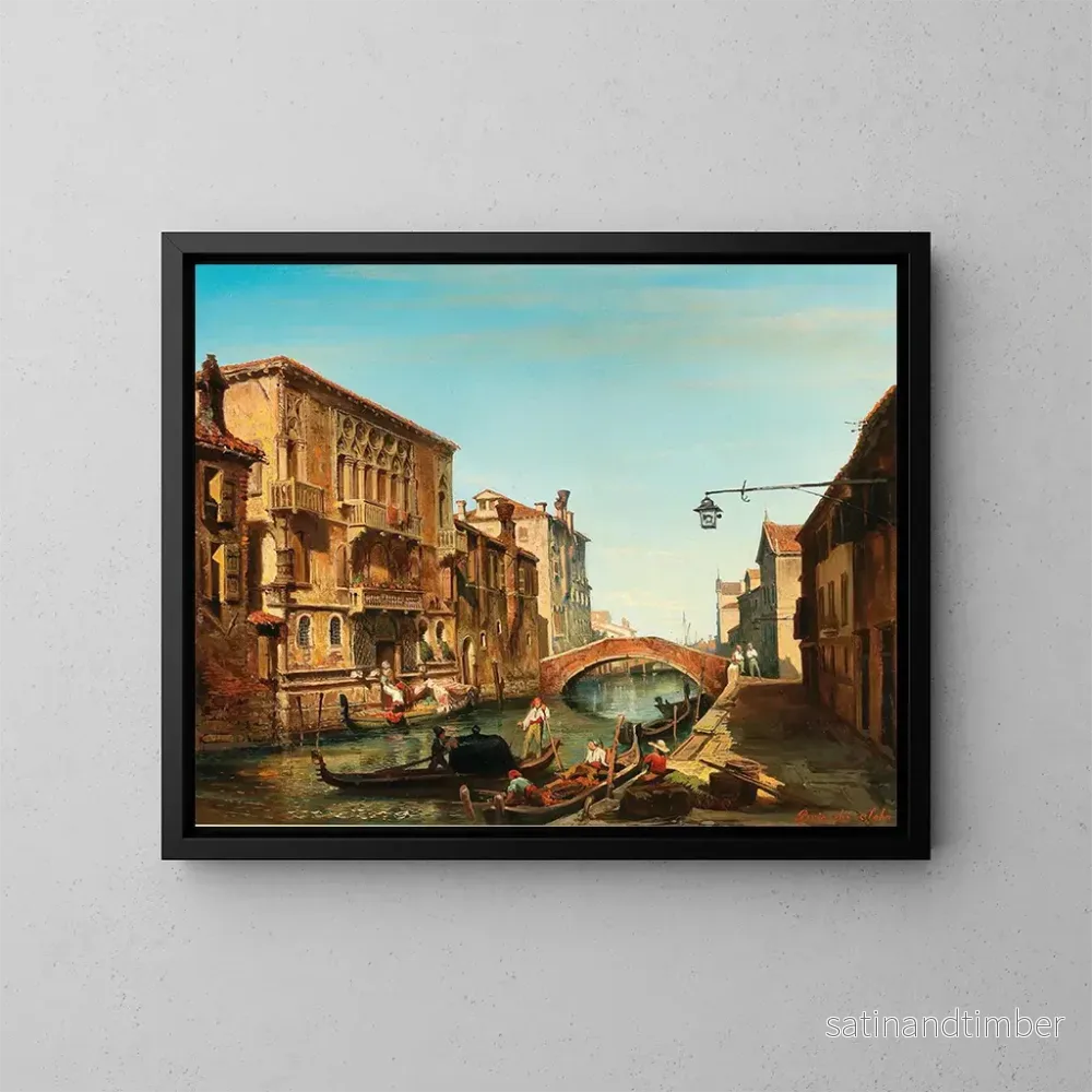Reproduktion av målningen Venise, vy av Palazzo del Cammello i Cannaregio – Carlo Brioschi Reproduktion av målningen Venise, vy av Palazzo del Cammello i Cannaregio – Carlo Brioschi