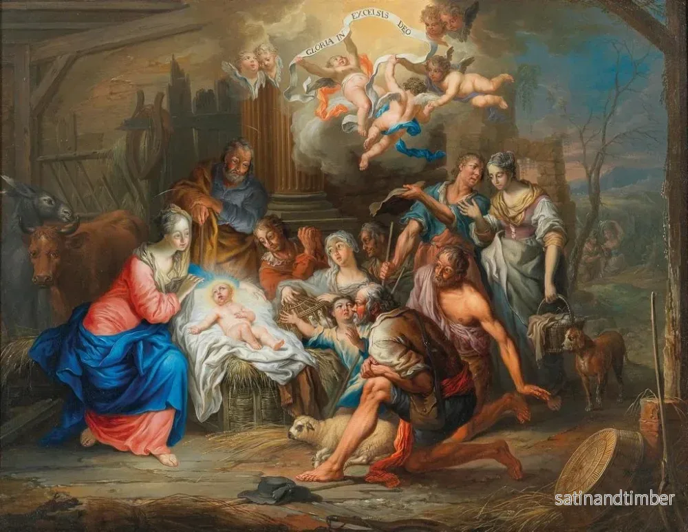 Reproduktion av målningen L'Adoration des bergers - Franz Christoph Janneck - Bild 2