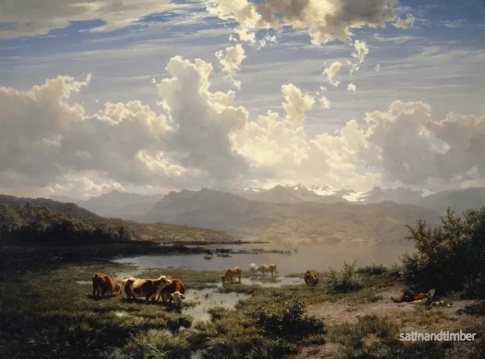 Reproduktion av målningen Landskap vid Lucerne-sjön - Robert Zünd - Bild 2