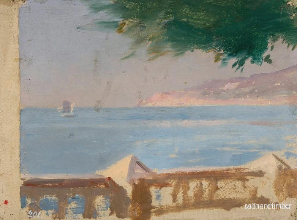 Reproduktion av målningen Vy över havet från villa Bakhchisarai i Yalta, hämtad från resan till Krim - Jan Cybis - Bild 2